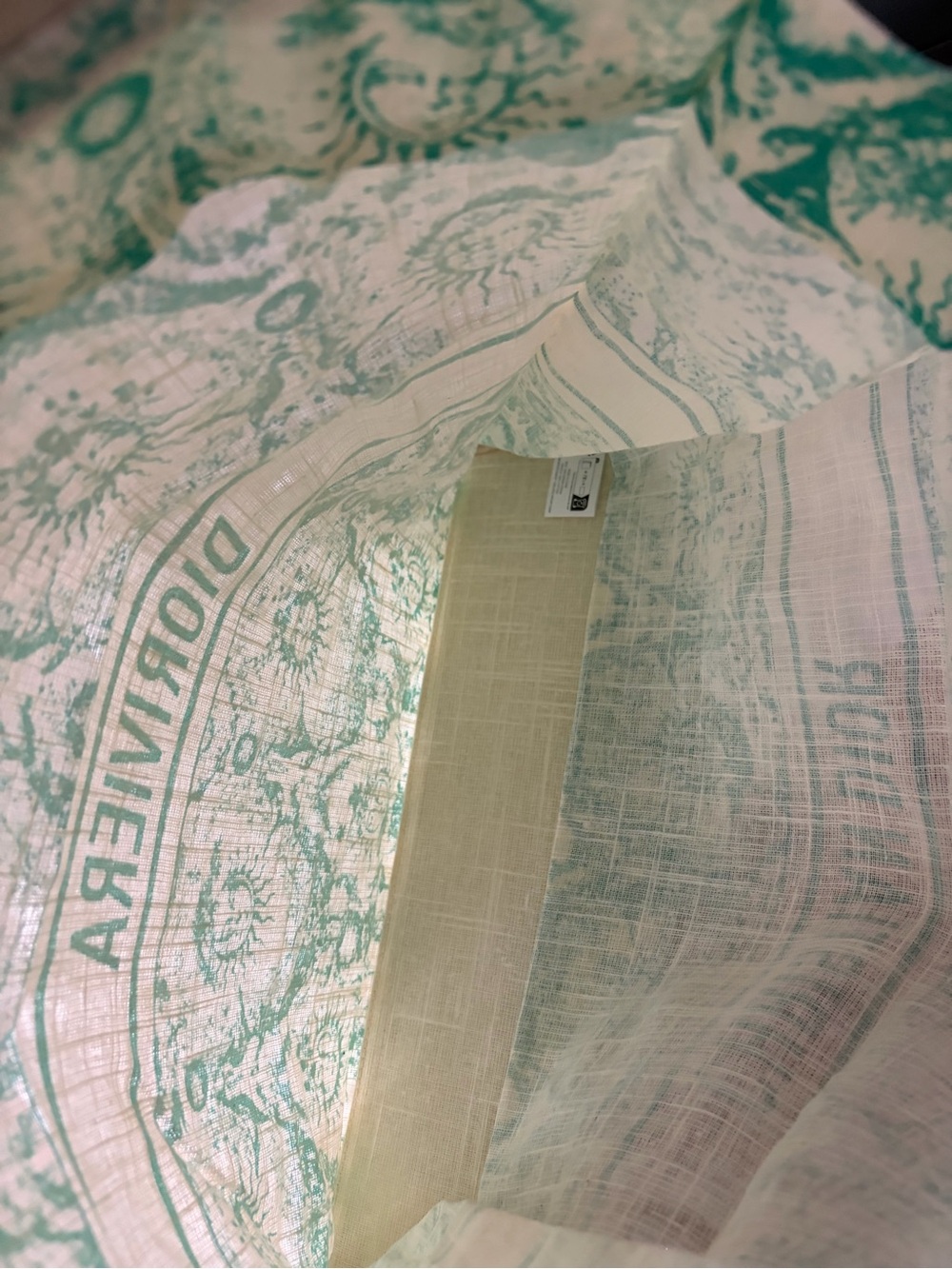 NWOT Dior Riviera (Christian Dior) Green & Cream Canvas Tote Bag - Picture 3 of 3